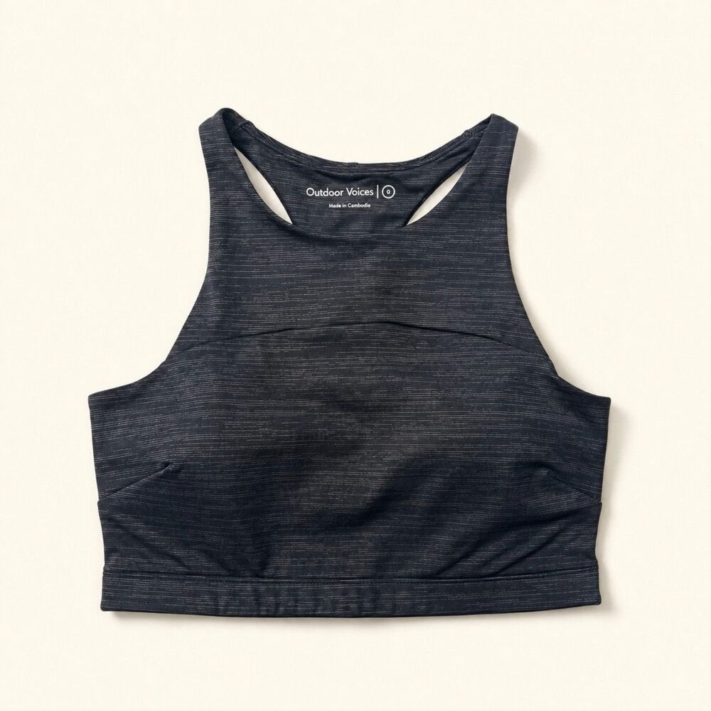 Outdoor Voices Move Free Athletic Sports Bra Heather Gray Size S Gym Running